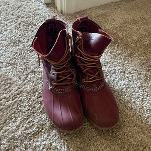 Red L.L. Bean Duck boots
